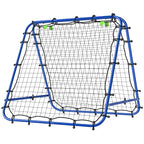 Double Sided Football Rebounder Net, Football Rebound Goal with Five Adjustable Angles, Blue