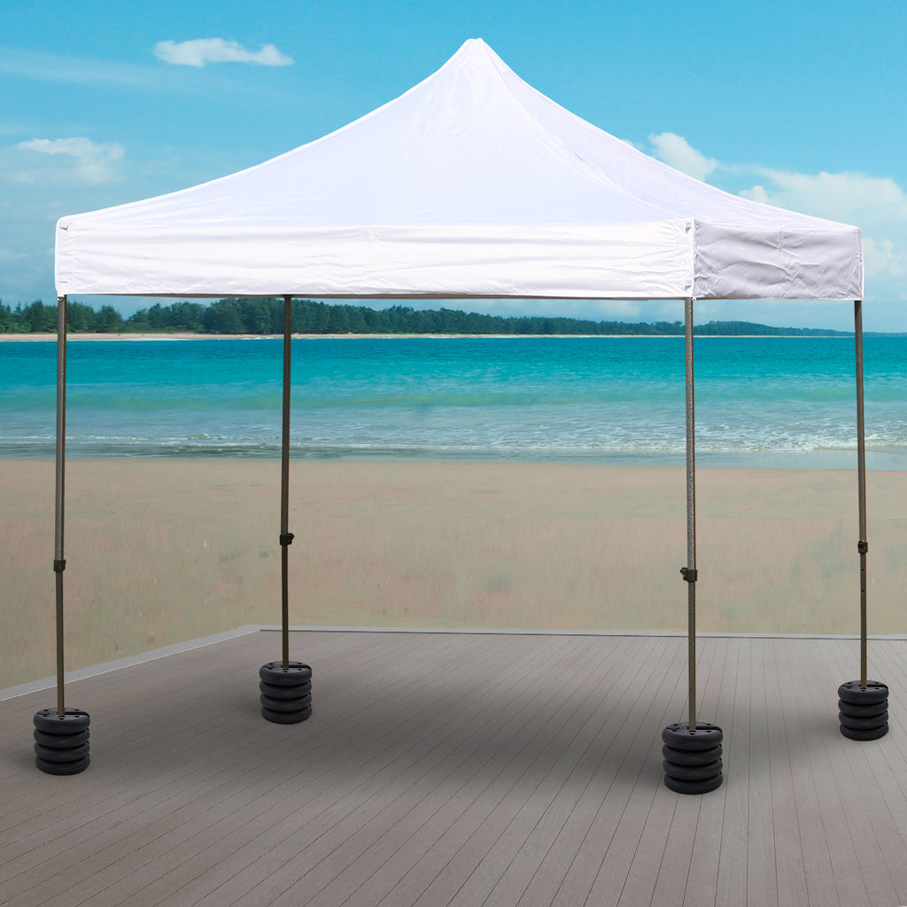 Pavillon Standfuß 4 Stk. Gewicht Partyzelt Pavillongewicht befüllbar bis 5 kg Gewichte für Pavillon Beschwerer für Pavillons Ø25 x 6 cm Schwarz
