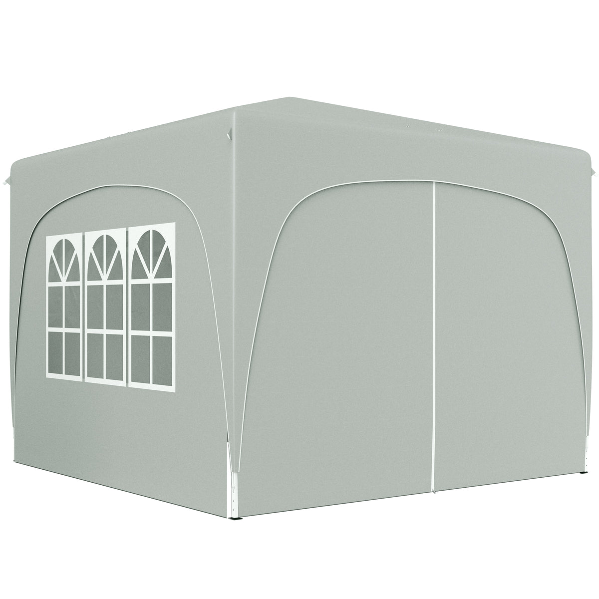 3 x 3m Pop-Up Gazebo Shelter, with Accessories - Light Grey