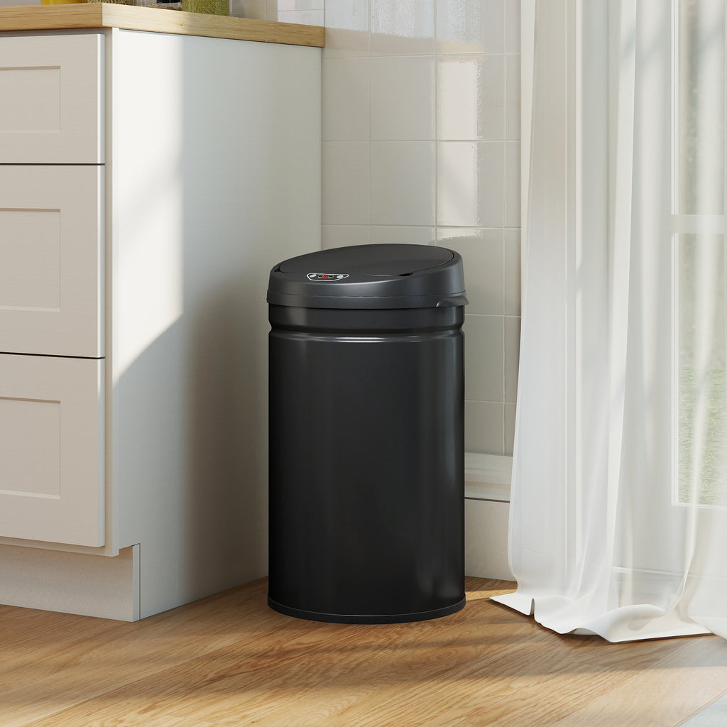 30L Stainless Steel Sensor Bin - Black
