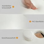 Mobile Massageliege 2 Zonen Klappbar Höhenverstellbar Massagetisch 60 cm Breit mit Tragetasche Holzfüßen Cremeweiß