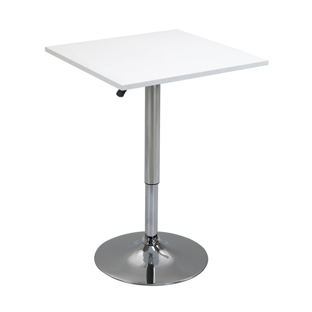 Höhenverstellbarer Bartisch, 360° drehbar, kratzfeste Füße, stabile Metallbasis, Weiß
