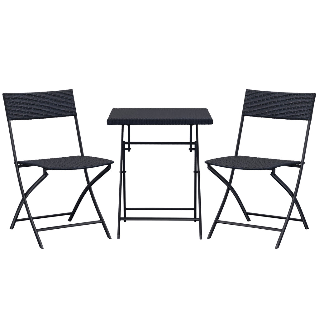 2-Seater Rattan Furniture Set-Black