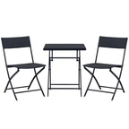 2-Seater Rattan Furniture Set-Black