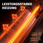 Infrarot Heizstrahler 2000W Carbonfaser Standheizstrahler mit Fernbedienung 8 Heizstufen Schutzhülle Timer Kippschutz