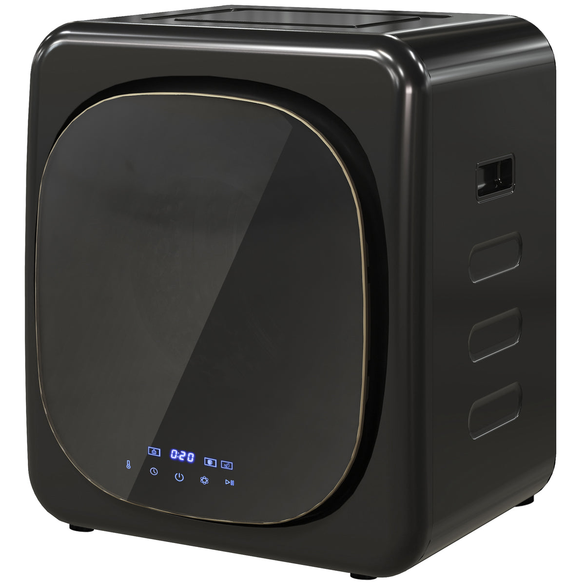 Ablufttrockner 2,5 kg mit Smart-Modus, 800 W Kompakttrockner mit Edelstahltrommel, Silber