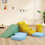 Softbaustein-Set f¨¹r Kinder, 12-teiliges Stoffblock-Set, Schaumstoff, Cordbezug, waschbar, Pastellbunt