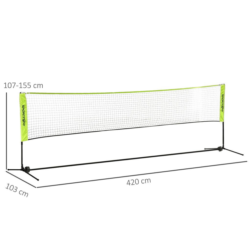 Badmintonnetz Set Faltbares Volleyballnetz 103/120/155H cm Gelb