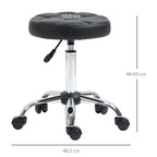 Drehhocker, Salonhocker, höhenverstellbar, Kunstleder, Steppdesign, Schwarz/Silber