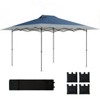 Pavillon ca. 4x4m Wasserdicht Stabil Winterfest Pop-up Faltpavillon mit Ein-Schritt-Schließfunktion UV 50+