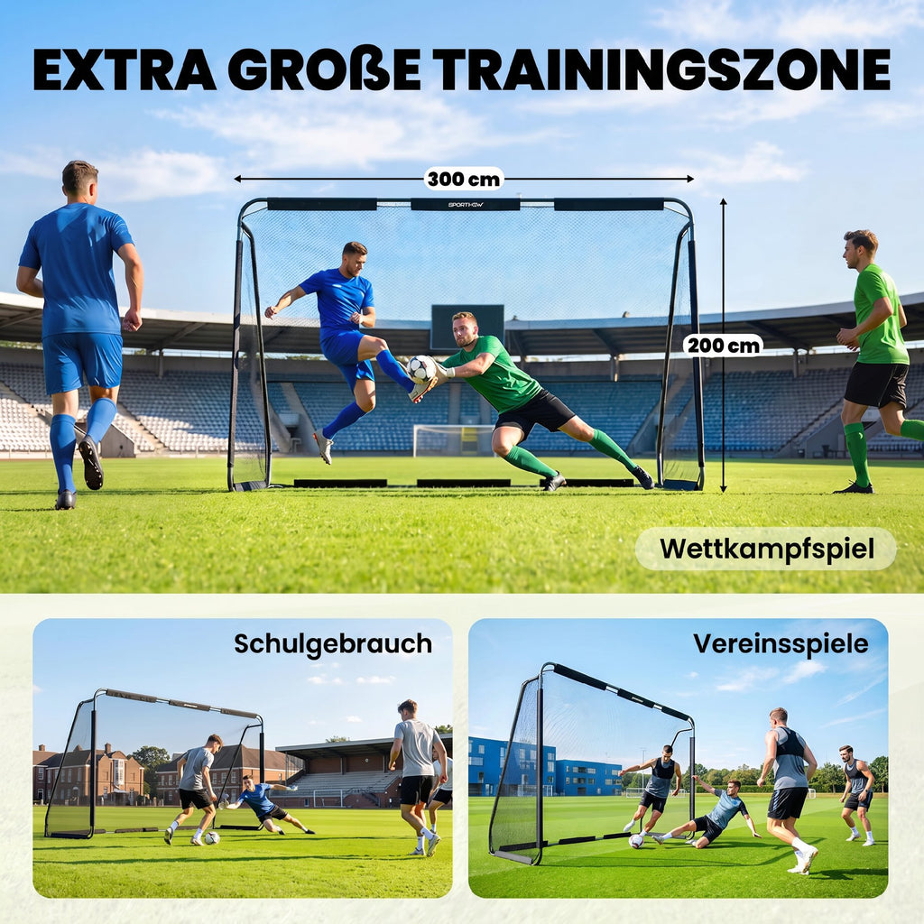 Fußballtor für Garten 300 x 200 cm Reißfestem Tornetz Outdoor Tor