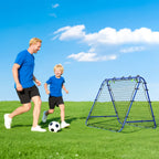 Double Sided Football Rebounder Net, Football Rebound Goal with Five Adjustable Angles, Blue