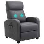 Relaxsessel Fernsehsessel mit Vibrationsmassage, Liegefunktion, 2 Massagepunkte, Fernbedienung, 68 x 88 x 98 cm Grau