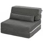 Bodenstuhl mit Rückenstütze, Cord Boneless Cloud Faltbares Schlafsofa mit dickem Polster, Dunkelgrau