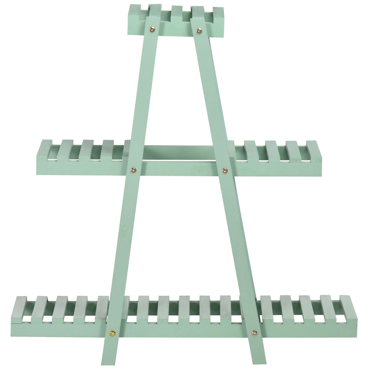 Pflanzenregal mit 3 Ebenen, f¨¹r 6 Blument?pfen, wetterbest?ndig, 76 cm x 26 cm x 76 cm, Hellgr¨¹n