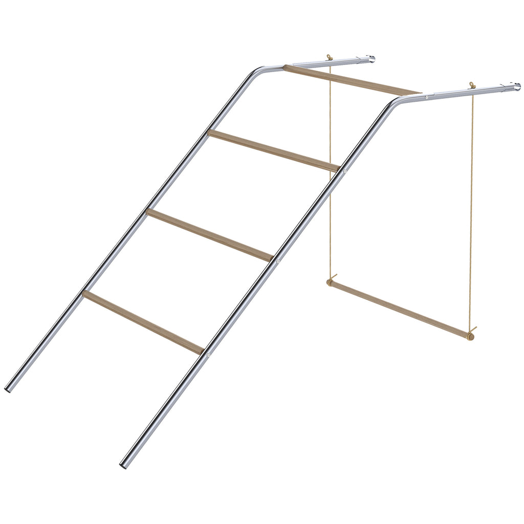 H¨¹hner Spielger¨¹st aus Holz, Spielplatz f¨¹r H¨¹hnern mit H¨¹hnerstangen, verstellbar Schaukel, 82 x 150 x 110 cm Silber