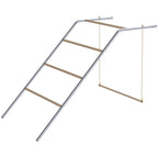 H¨¹hner Spielger¨¹st aus Holz, Spielplatz f¨¹r H¨¹hnern mit H¨¹hnerstangen, verstellbar Schaukel, 82 x 150 x 110 cm Silber