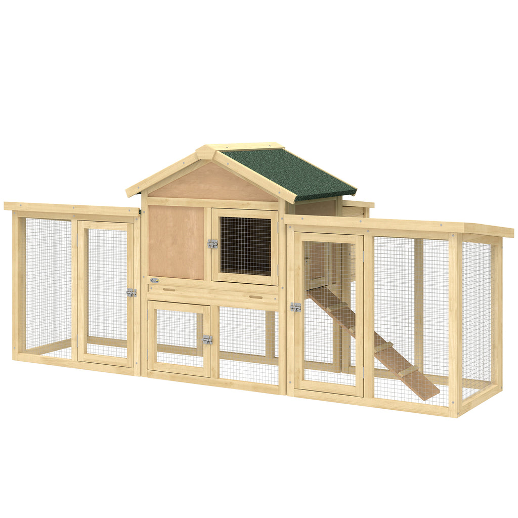 Large Chicken Coop, Wooden Outdoor Chicken Cage Poultry Hen House with Nesting Box