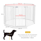 2 in 1 8 Panels Dog Pen, Safety Gate, with Lockable Door, for Medium Dogs - White