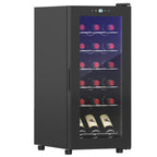 Weinkühlschrank, leise, 5-18°C, Touchscreen, Beleuchtung, 34,5x45x78cm, Schwarz
