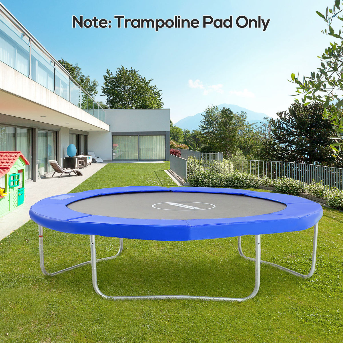 8ft Trampoline Pad, Φ244cm Trampoline Accessories Surround Pad Thick Foam Pads Padding Replacement Spare, Blue
