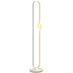 LED-Bodenlampe, Musiknoten-Design, Glasschirm, Metall, Kunststoff, Weiß