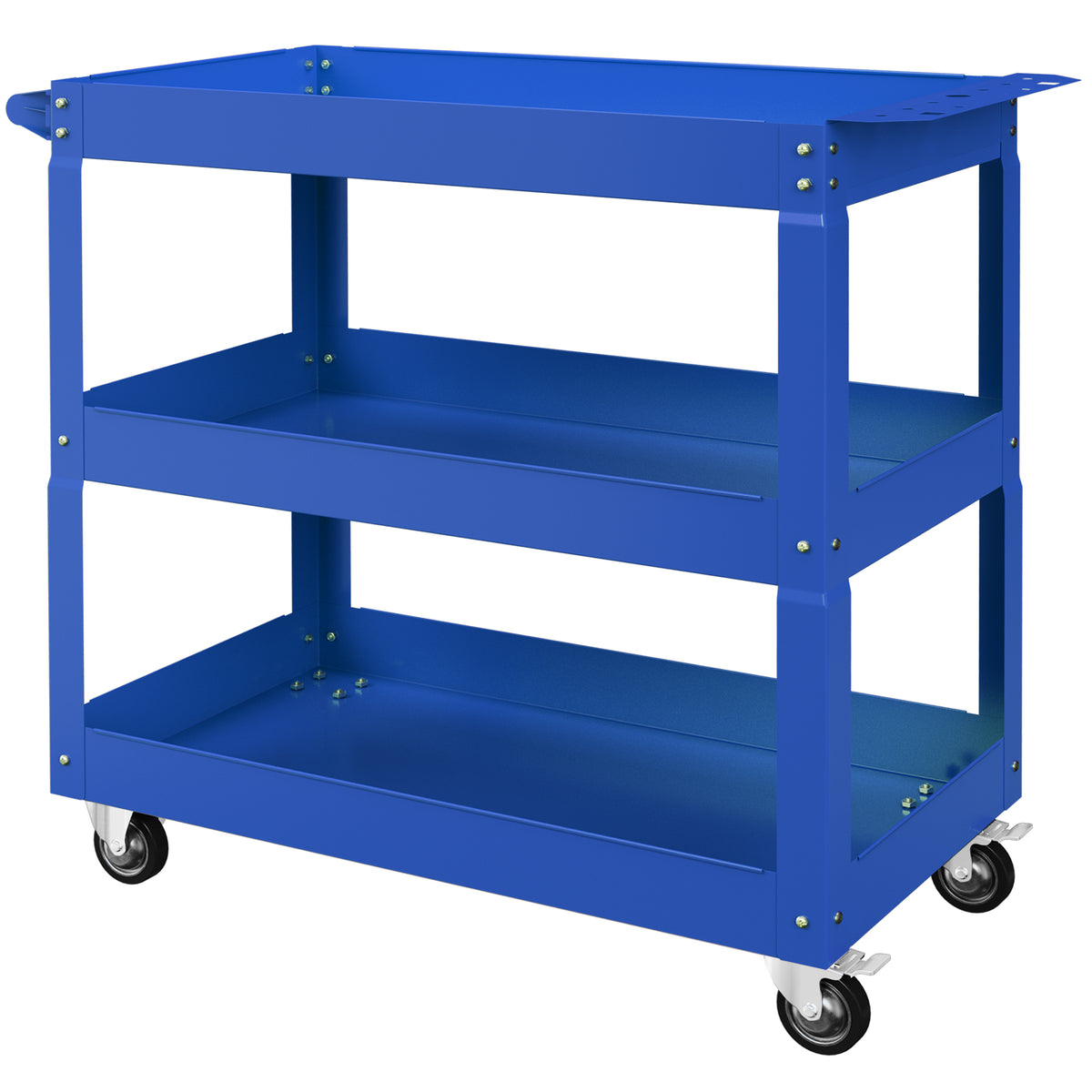 3-stufiger Werkzeugwagen, 4 Rollen, Stahl, 83B x 35,3T x 76H cm, Blau