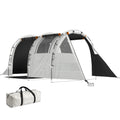 Campingzelt für 3 Pers., abdunkelbare Fenster, wasserdicht, 180H x 460L x 230B cm, Khaki/Orange