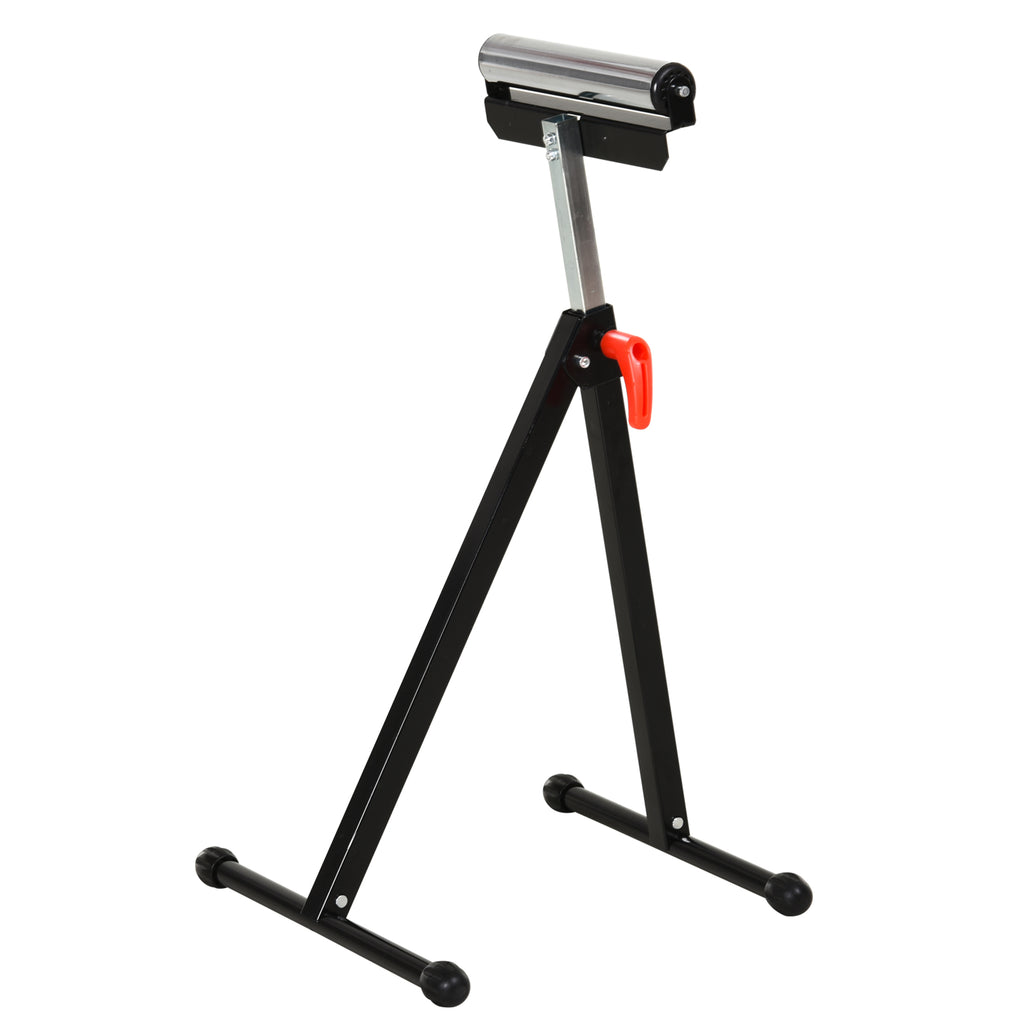 Rollenbock, Rollenauflage, Höhenverstellbares Arbeitsbock, Rollenständer, Hiflsbock, Stützbock, bis 90 kg, Metall, Schwarz, 44 x 50 x 68-110 cm