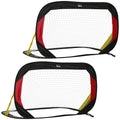 Fußballtor Klapptor 2er-Set mit Tragetasche 120 x 80 x 80cm Stahl Schwarz+Rot+Gold