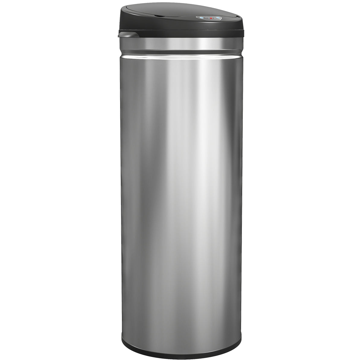 50 Liter Sensor-M¨¹lleimer mit Soft-Close-Funktion, ber¨¹hrungsfreier Abfalleimer aus Edelstahl f¨¹r hygienische K¨¹chen, B¨¹ros, Silberfarben