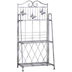  3 Tier Plant Stand Indoor Outdoor, Metal Plant Shelf Flower Display Rack for Potted Plants Garden Balcony Decor, 44 x 25 x 96 cm