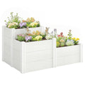 Hochbeet 3-stufig Stapelbar Gartenbeet mit Offenem Boden, modulares Kräuterbeet DIY Montage Kunststoff