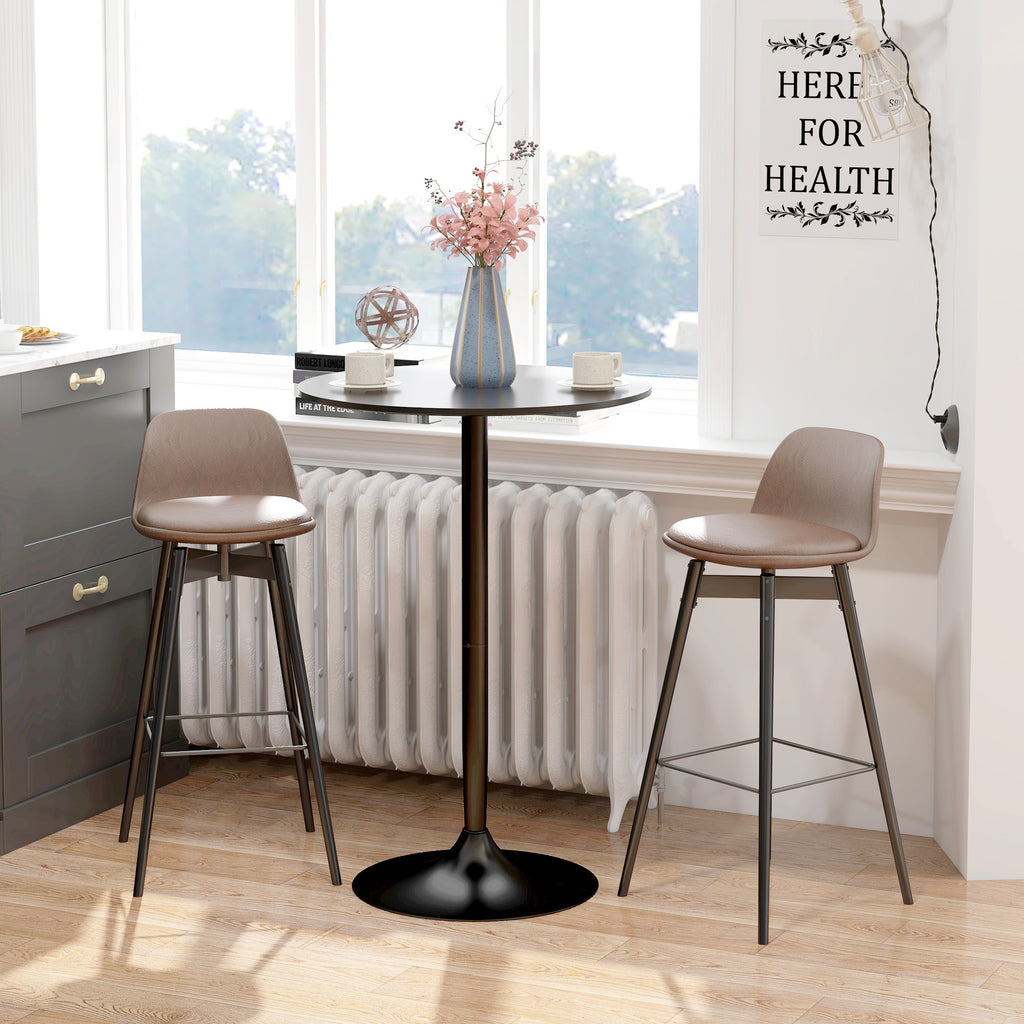 Bartisch Stehtisch, Tisch für 2 Personen, 70 x 70 x 102 cm, Schwarz