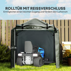 2.2 x 1.6 m Garden Storage Tent, Waterproof Anti-UV Bike Tent with Roll-up Zipper Door, Galvanised Outdoor Storage Shelter Carport for Bike, Motorbike, Garden Tools, Dark Grey