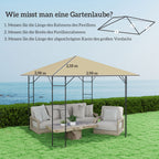 3 x 3(m) Gazebo Canopy Replacement Cover, Garden Gazebo Roof Replacement with Drain Holes, Water Resistant PVC Coating, 370g/㎡, UPF30+, TOP COVER ONLY, Beige