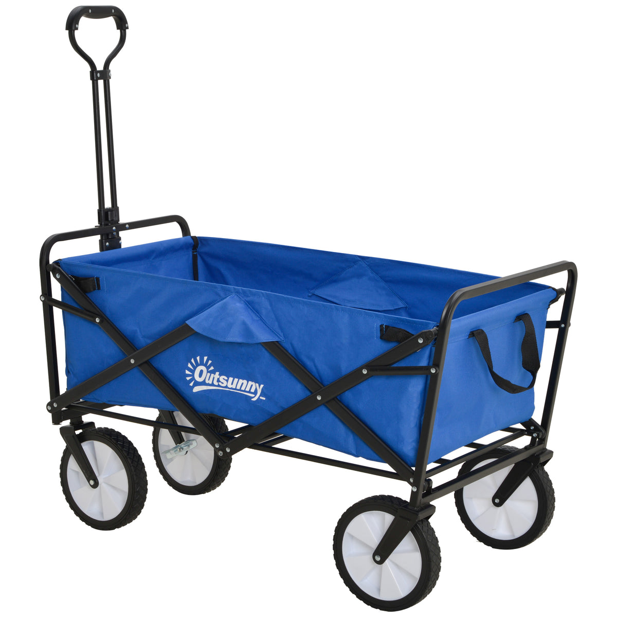  Bollerwagen Handwagen mit faltbar Bremsen Verstellbarem Griff Transportwagen 68 KG Belastbar, Strandwagen Gartenwagen für Strand Garten Einkauf Shopping