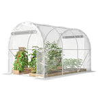 Polytunnel-Gewächshaus, begehbares Gewächshaus mit verzinktem Stahlrahmen und UV-beständiger PE-Abdeckung, transparent
