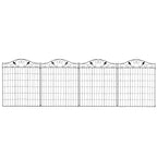 Decorative Garden Fence, 4 Panels 365cm(L) x 112cm(H) Metal Wire Garden Fencing Panels Landscape Border Edging