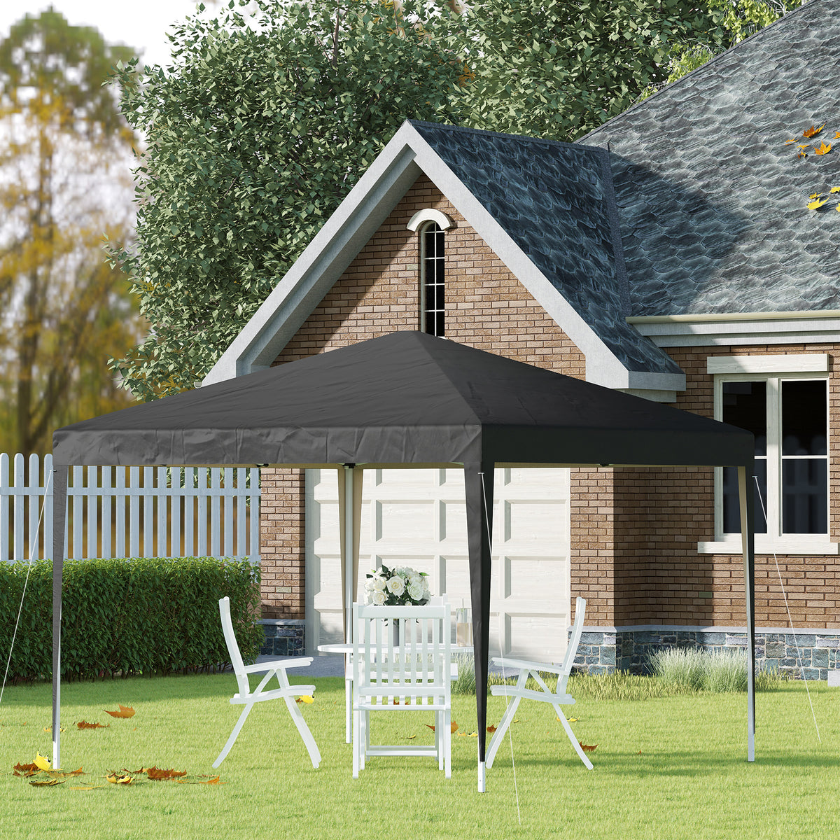 Pavillon, 2,95 x 2,95 m Pop-Up-Faltpavillon, Gartenpavillon, Partyzelt, UV-Schutz, Stahl+Oxfordstoff, Schwarz