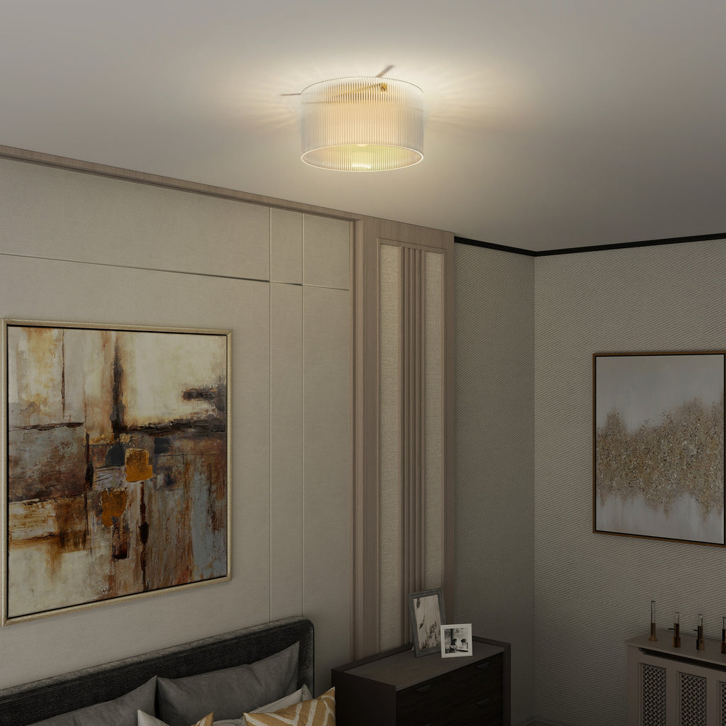 Deckenlampe mit Acryllampenschirm, Metall, Halogen- und LED-kompatibel