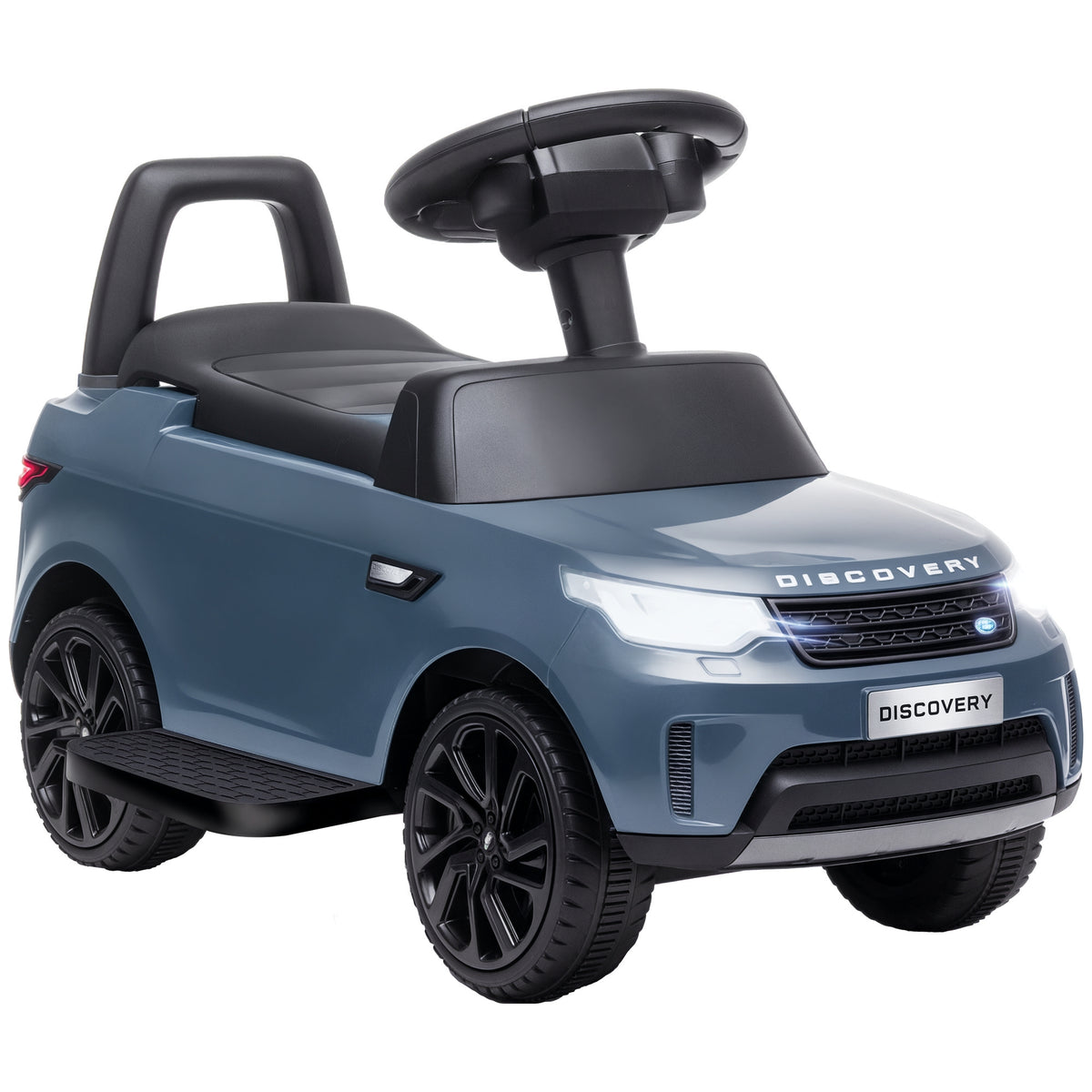 Elektro Kinderauto 6V, Land Rover, Fahr-/Schiebemodus, Scheinwerfer, Musik, Hellblau