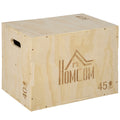 Plyo Box, Sprungbox aus Holz, Plyometric Plattform mit Griff f¨¹r Zuhause, 45 x 40 x 60 cm, Naturholz