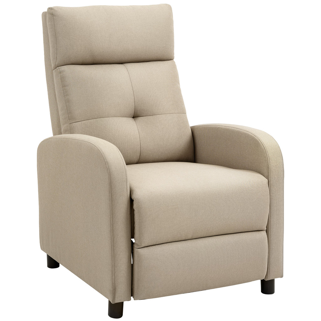 Relaxsessel mit Liegefunktion, ausfahrbares Fußteil, Taschenfederkern, bis 150 kg, Beige