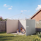 3-teiliges Set Seitenteile mit Reißverschluss für 3 x 3 m Pavillon, Hellgrau