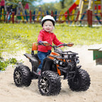 12V Kinderfahrzeug mit Vorwärts-, Rückwärtsfunktion, MP3-Musikplayer, Scheinwerfer, 3-8 km/h, 3-5 Jahre, Orange