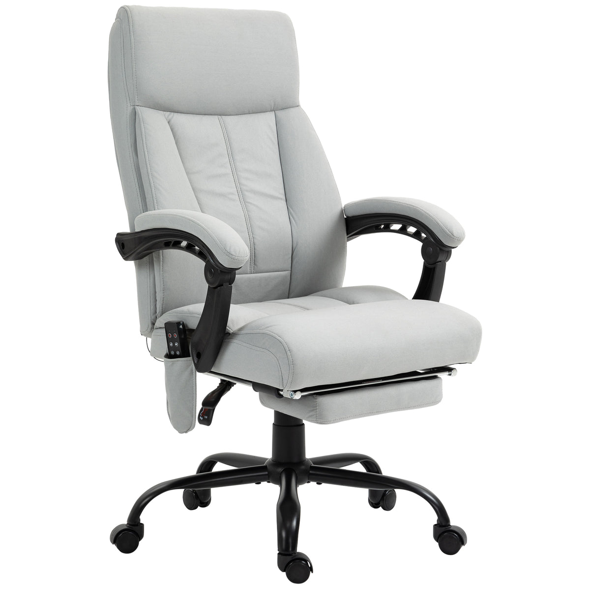 B¨¹rostuhl mit Massagefunktion & Heizfunktion, Fu?st¨¹tze, bis 120 kg, Grau