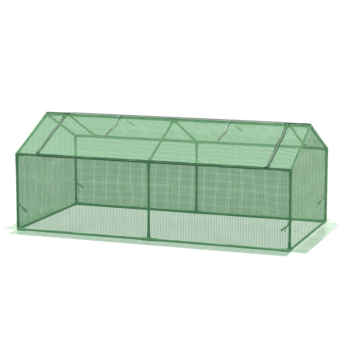  Gewächshaus mit Fernster PE-Gitterfolie, winterfest Foliengewächshaus, Treibhaus für Balkon, Garten, Tomatenhaus 180 x 90 x 70cm, Tomatengewächshaus für Tomaten, Gemüse, Pflanzen, Grün