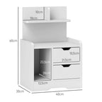 Nachttisch mit 2 Schubladen, offener Ablage, 40x30x60 cm, Wei?