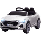 Elektro-Kinderauto, 12V Audi Q8, 3-5 km/h, Fernsteuerung, Scheinwerfer, Musik, Weiß